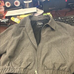 Zara Charcoal Cropped Jacket